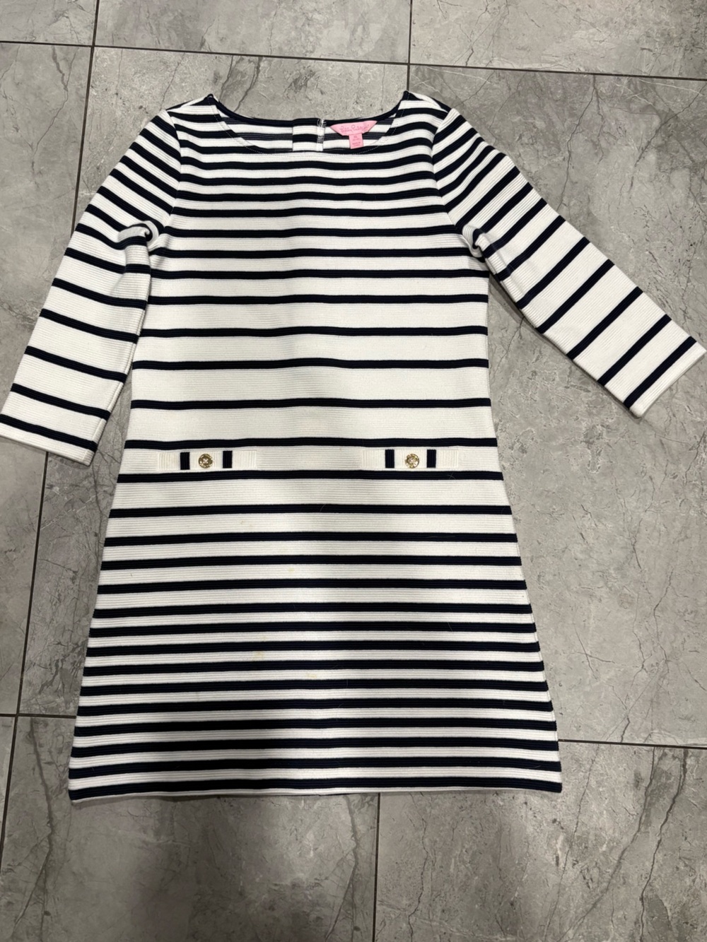Lilly Pulitzer Navy and White Striped Knit Dress